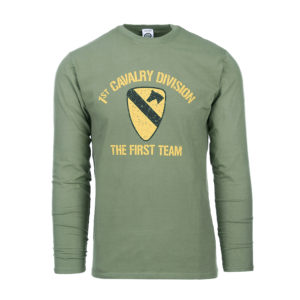 Langarmshirt First Cavalry Division oliv