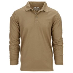 101 Inc. Longsleeve Tactical Polo Quickdry coyote, Größe M