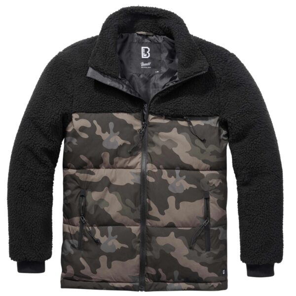 Brandit Jacke Jackson Teddyfleece schwarz darkcamo