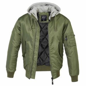 Brandit Jacke MA1 Sweat Hooded Jacket oliv grau