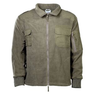 Fleecejacke m. Reißverschluss oliv M
