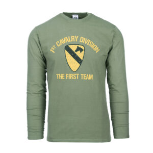 Langarmshirt First Cavalry Division oliv M