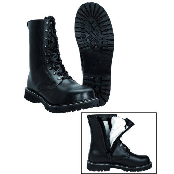 Pilotenstiefel mit Plüschfutter/RV/Kunststoffkappen Schuhe D 40