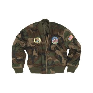 US Kids Jacke MA1 mit Abzeichen woodland XS