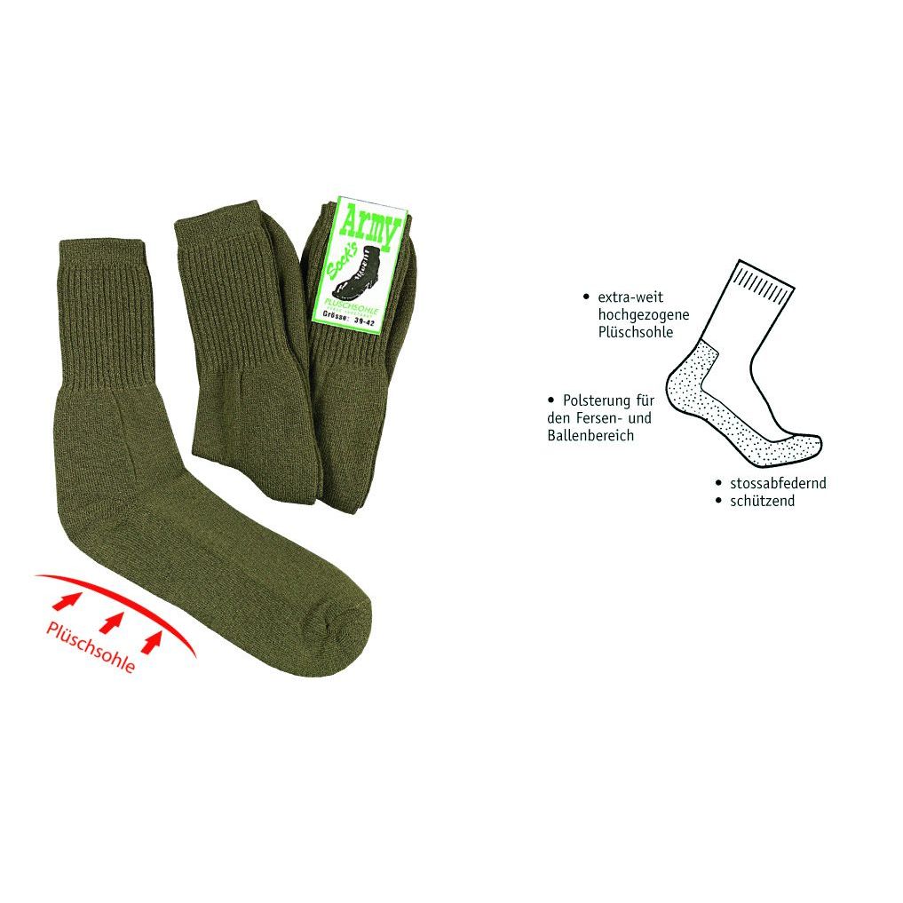 3 Paar Army Socken oliv = 4,00 €/Paar Restposten Schuhe D 47