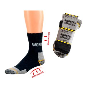 3 Paar Komfort Arbeits Socken 3-farbig 2,64€/Paar XL