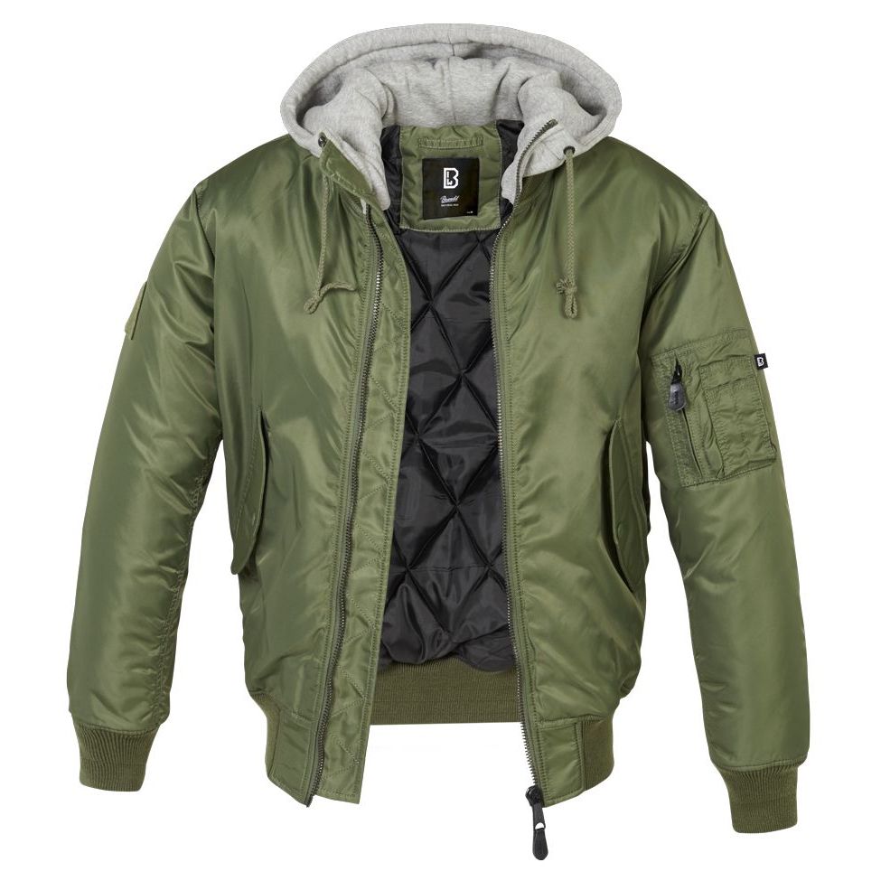Jacke MA1 Sweat Hooded Jacket oliv/grau Restposten L