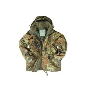Jacke Nässeschutz mit Fleece flecktarn 3-XL