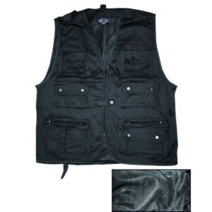 Jagd-/Anglerweste mit Netzfutter schwarz 4-XL