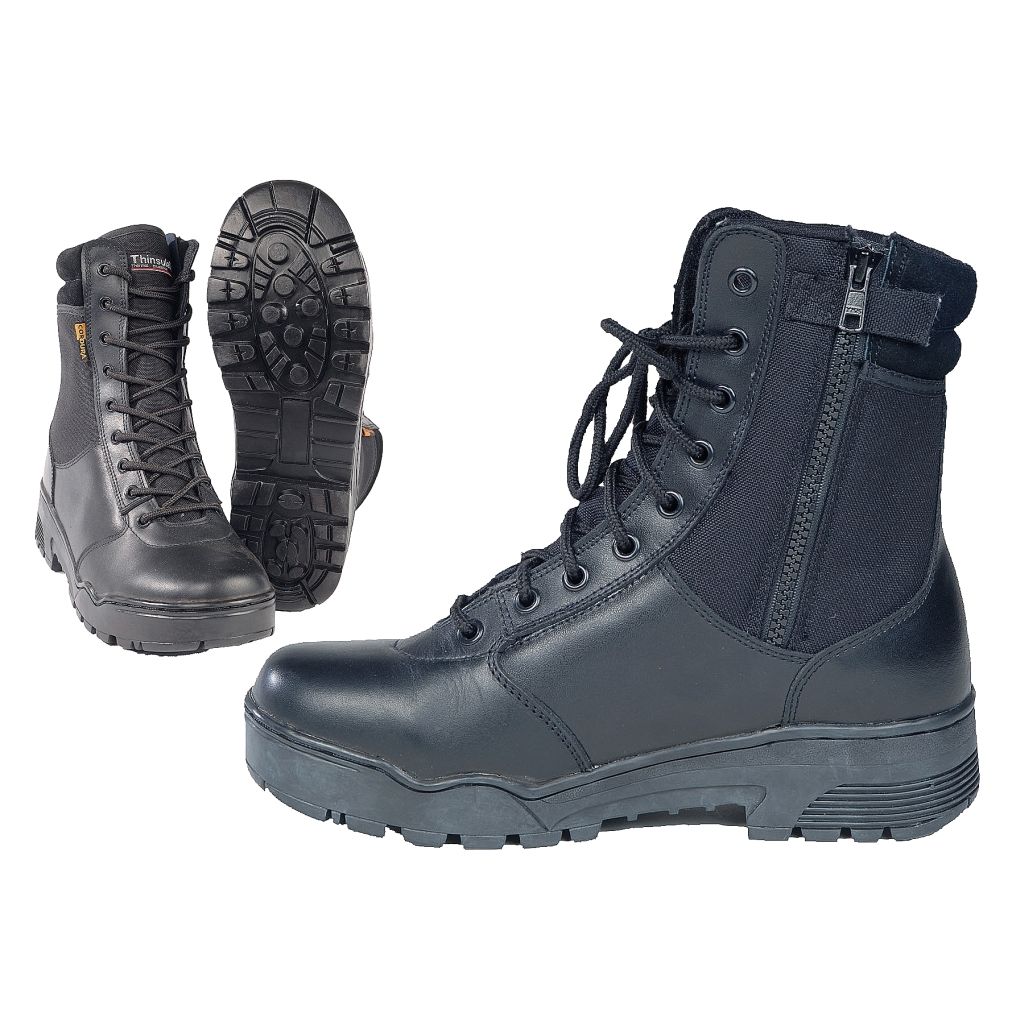 Tactical Stiefel Leder Cordura mit Reißverschluss Schuhe D 39