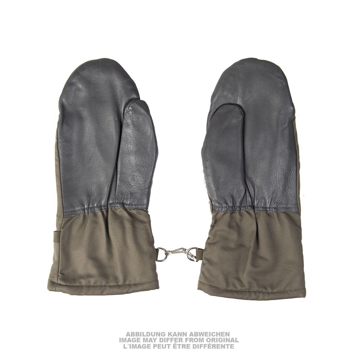 Bundeswehr Fäustlinge Handschuhe mit Leder grau/oliv neuwertig XL