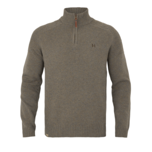 Härkila Vincent Merino-Pullover mit halbem Reißverschluss Braun