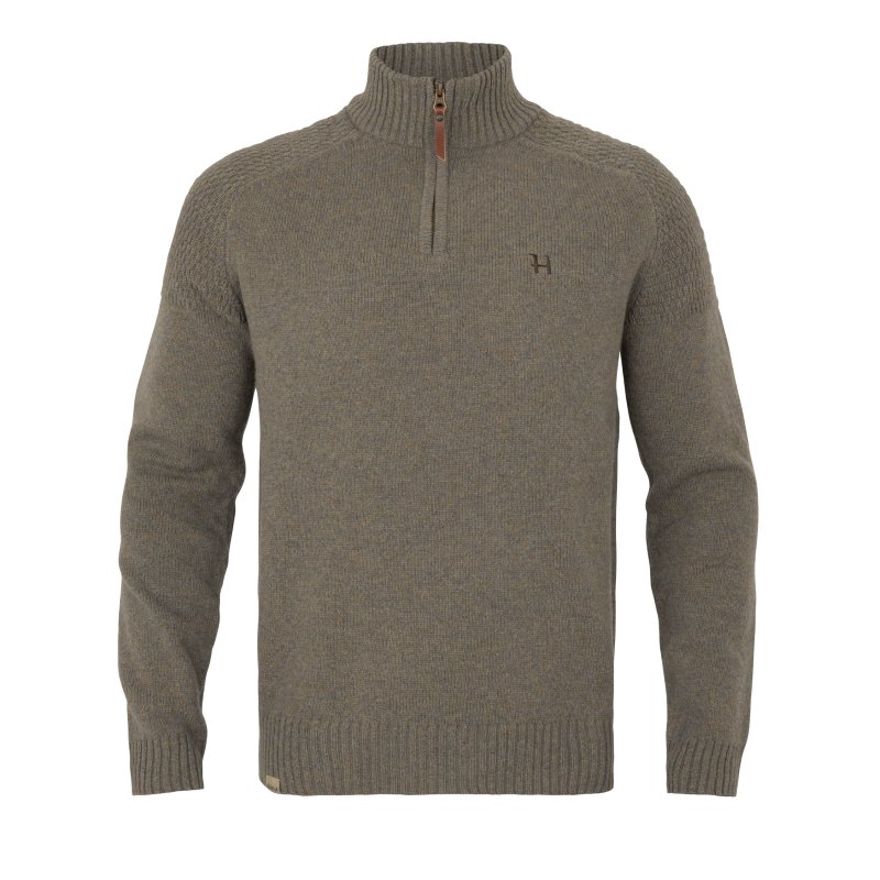 Härkila Vincent Merino-Pullover mit halbem Reißverschluss Braun